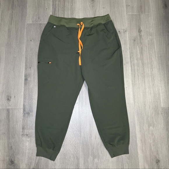 Figs Green Zamora Joggers w/ Orange Drawstring – Size XXL - Picture 1 of 9